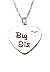 superb teeny silver big sis baby charm necklace